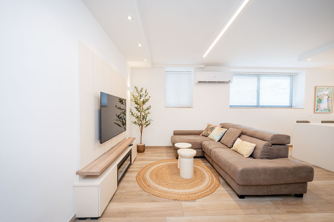 Living room with sofa and TV